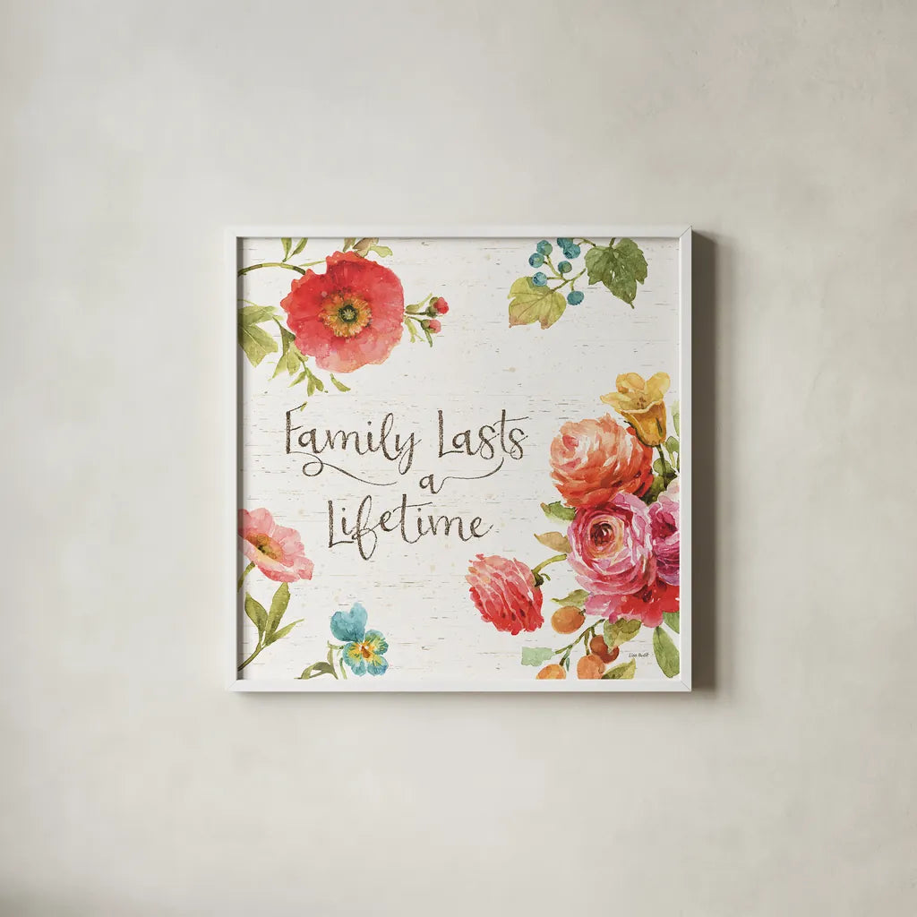 Country Fresh XI by Lisa Audit. Shown in a crisp white glass frame for a clean and minimalist style. Available as an archival giclee rolled canvas, fine art paper, or poster print. SKU 42088a.