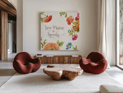 Country Fresh XIII by Lisa Audit. Shown as extra-large giant wall art in a modern living room. Available as an archival giclee rolled canvas, fine art paper, or poster print. SKU 42090a.