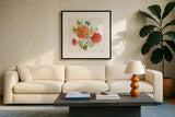 Country Fresh XIV by Lisa Audit. Displayed in a glass frame with matte in a clean modern living room. Available as an archival giclee rolled canvas, fine art paper, or poster print. SKU 42091a.