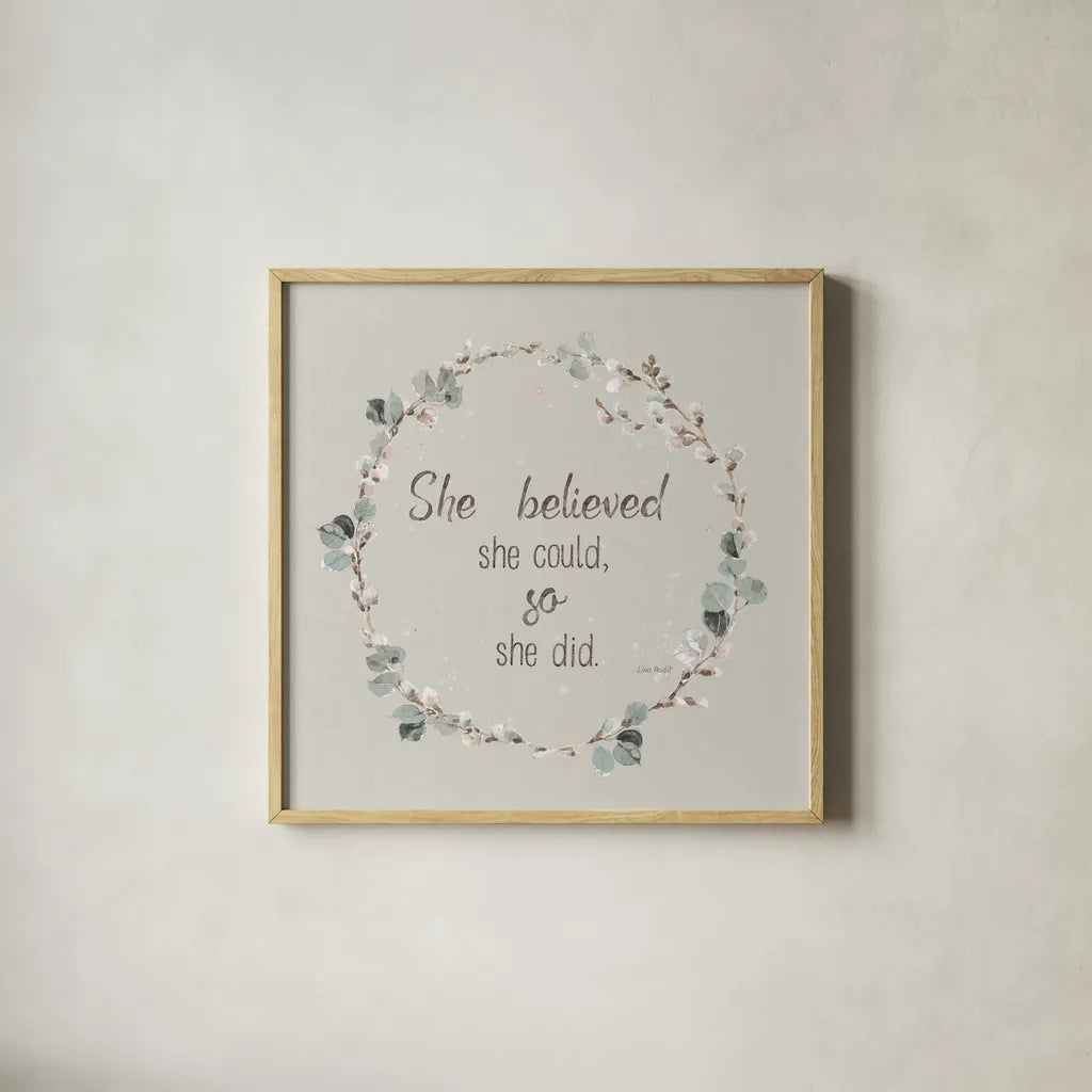 Country Weekend XXVI v2 by Lisa Audit. Shown in a natural wood glass frame for a timeless modern aesthetic. Available as an archival giclee rolled canvas, fine art paper, or poster print. SKU 54114a.