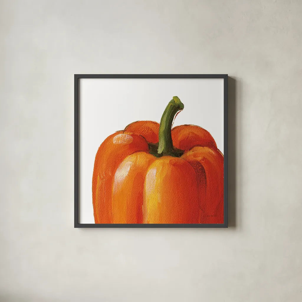 Crunchy on White by Lisa Audit. Shown in a sleek black glass frame for a contemporary gallery look. Available as an archival giclee rolled canvas, fine art paper, or poster print. SKU 68124a.