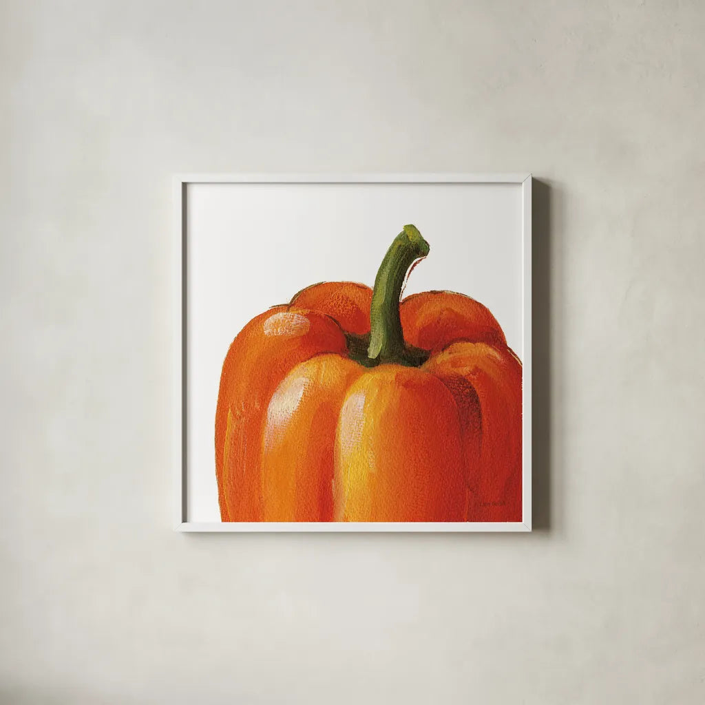 Crunchy on White by Lisa Audit. Shown in a crisp white glass frame for a clean and minimalist style. Available as an archival giclee rolled canvas, fine art paper, or poster print. SKU 68124a.
