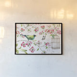 Dogwood Garden I by Lisa Audit. shown as a paper print in a black flame. Available as a archival giclee rolled canvas, fine art paper, or poster print. SKU 34763i.