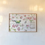 Dogwood Garden I by Lisa Audit. shown as a paper print in a natural frame. Available as a archival giclee rolled canvas, fine art paper, or poster print. SKU 34763i.
