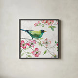 Dogwood Garden II by Lisa Audit. Shown in a sleek black glass frame for a contemporary gallery look. Available as an archival giclee rolled canvas, fine art paper, or poster print. SKU 34764a.