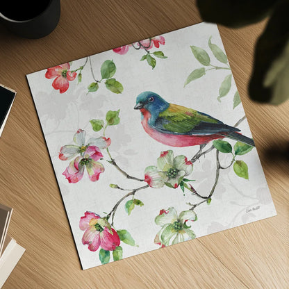 Dogwood Garden III by Lisa Audit. Shown as a detailed flat fine art print, highlighting archival giclee quality. Available as an archival giclee rolled canvas, fine art paper, or poster print. SKU 34765a.