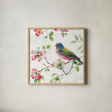 Dogwood Garden III by Lisa Audit. Shown in a natural wood glass frame for a timeless modern aesthetic. Available as an archival giclee rolled canvas, fine art paper, or poster print. SKU 34765a.