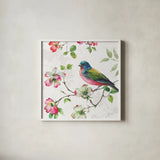 Dogwood Garden III by Lisa Audit. Shown in a crisp white glass frame for a clean and minimalist style. Available as an archival giclee rolled canvas, fine art paper, or poster print. SKU 34765a.