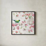 Dogwood Garden IV by Lisa Audit. Shown in a sleek black glass frame for a contemporary gallery look. Available as an archival giclee rolled canvas, fine art paper, or poster print. SKU 34766a.