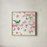 Dogwood Garden IV by Lisa Audit. Shown in a natural wood glass frame for a timeless modern aesthetic. Available as an archival giclee rolled canvas, fine art paper, or poster print. SKU 34766a.