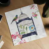 Dogwood Garden V Navy by Lisa Audit. Shown as a detailed flat fine art print, highlighting archival giclee quality. Available as an archival giclee rolled canvas, fine art paper, or poster print. SKU 56035a.