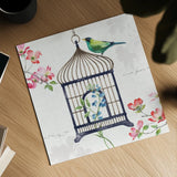 Dogwood Garden VI Navy by Lisa Audit. Shown as a detailed flat fine art print, highlighting archival giclee quality. Available as an archival giclee rolled canvas, fine art paper, or poster print. SKU 56036a.