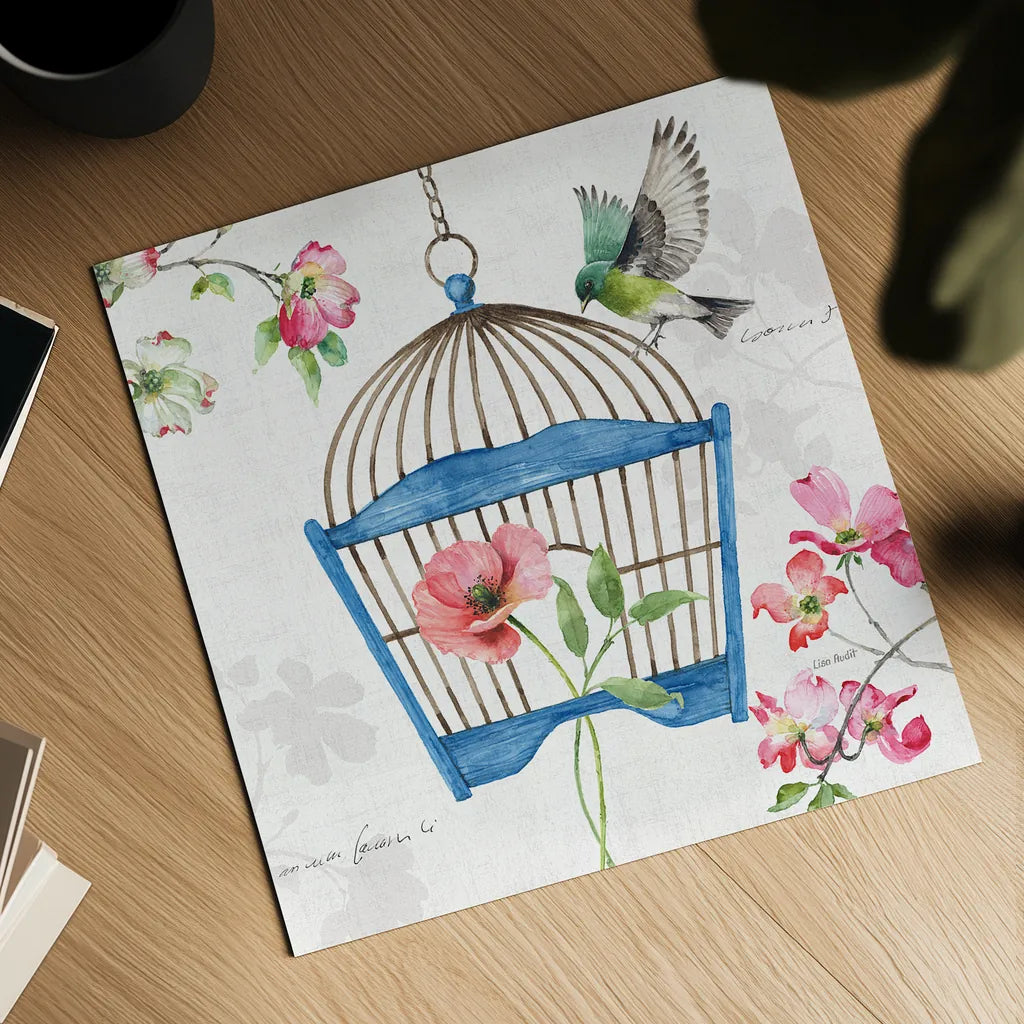 Dogwood Garden VIII by Lisa Audit. Shown as a detailed flat fine art print, highlighting archival giclee quality. Available as an archival giclee rolled canvas, fine art paper, or poster print. SKU 34770a.