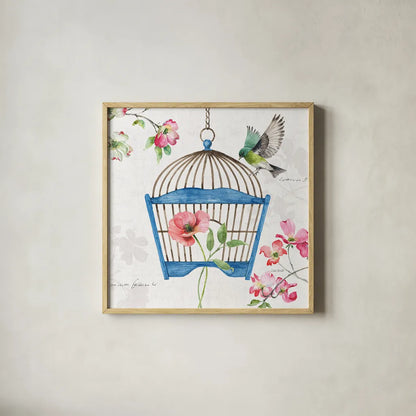 Dogwood Garden VIII by Lisa Audit. Shown in a natural wood glass frame for a timeless modern aesthetic. Available as an archival giclee rolled canvas, fine art paper, or poster print. SKU 34770a.