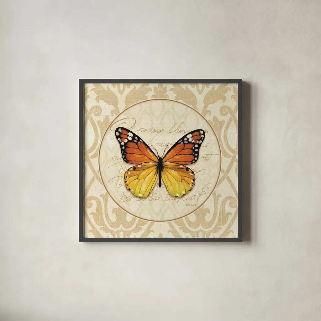 End of Summer IV by Lisa Audit. Shown in a sleek black glass frame for a contemporary gallery look. Available as an archival giclee rolled canvas, fine art paper, or poster print. SKU 9071a.