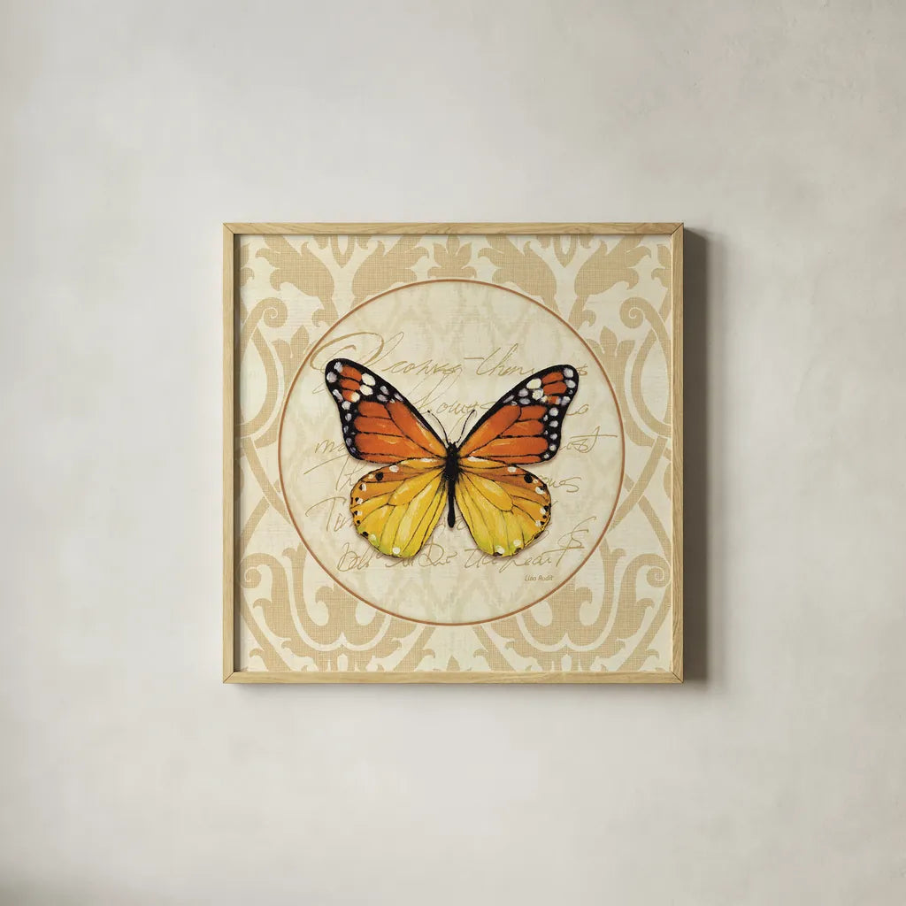 End of Summer IV by Lisa Audit. Shown in a natural wood glass frame for a timeless modern aesthetic. Available as an archival giclee rolled canvas, fine art paper, or poster print. SKU 9071a.