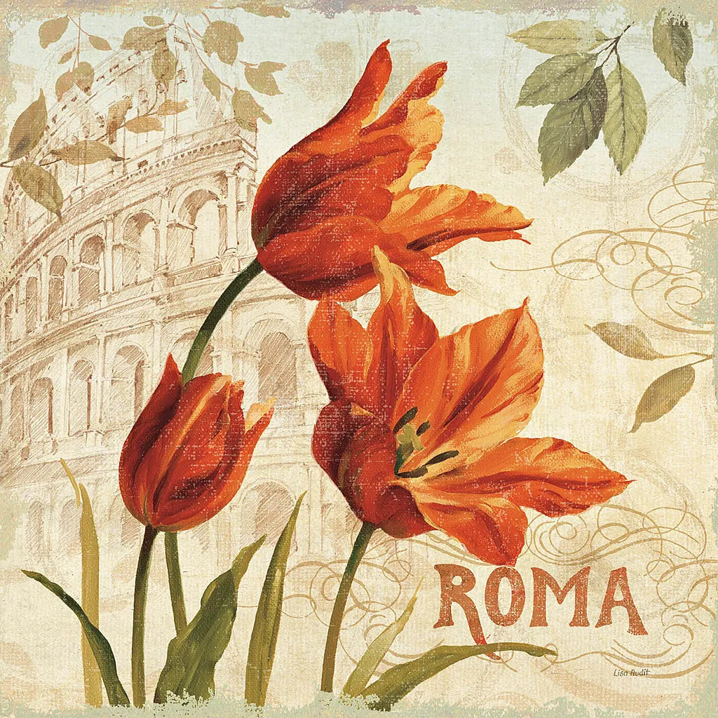 European Flowers I by Lisa Audit. SKU 11699a. Archival Giclee Fine art print for wall decor.