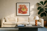 Fall Meadow V by Lisa Audit. Displayed in a glass frame with matte in a clean modern living room. Available as an archival giclee rolled canvas, fine art paper, or poster print. SKU 55391a.