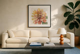 Fall Meadow VIII by Lisa Audit. Displayed in a glass frame with matte in a clean modern living room. Available as an archival giclee rolled canvas, fine art paper, or poster print. SKU 55393a.