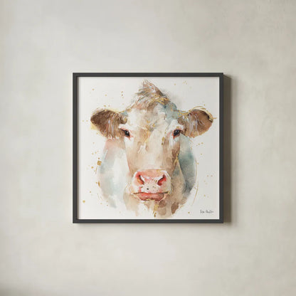 Farm Friends II by Lisa Audit. Shown in a sleek black glass frame for a contemporary gallery look. Available as an archival giclee rolled canvas, fine art paper, or poster print. SKU 26533a.