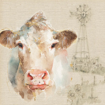 Farm Friends II on Burlap by Lisa Audit. SKU 101477a. Archival Giclee Fine art print for wall decor.