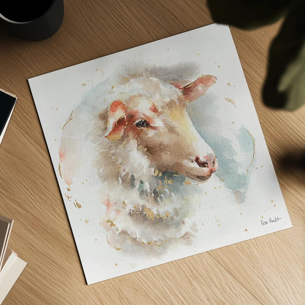 Farm Friends IV by Lisa Audit. Shown as a detailed flat fine art print, highlighting archival giclee quality. Available as an archival giclee rolled canvas, fine art paper, or poster print. SKU 26535a.