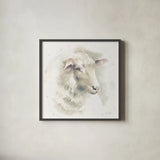 Farm Friends IV Neutral by Lisa Audit. Shown in a sleek black glass frame for a contemporary gallery look. Available as an archival giclee rolled canvas, fine art paper, or poster print. SKU 39929a.
