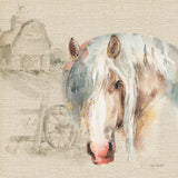 Farm Friends IV on Burlap by Lisa Audit. SKU 101478a. Archival Giclee Fine art print for wall decor.