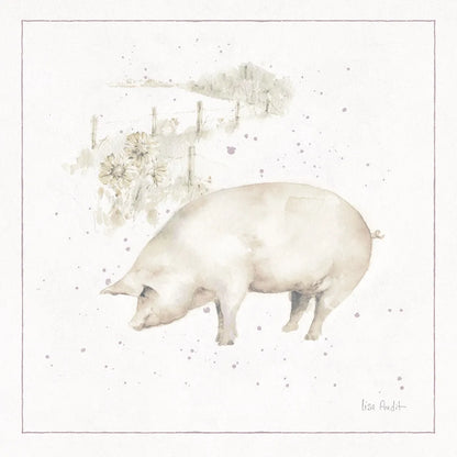 Farm Friends IX Neutral by Lisa Audit. SKU 39932a. Archival Giclee Fine art print for wall decor.