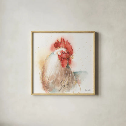 Farm Friends V by Lisa Audit. Shown in a natural wood glass frame for a timeless modern aesthetic. Available as an archival giclee rolled canvas, fine art paper, or poster print. SKU 26536a.