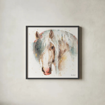 Farm Friends VI by Lisa Audit. Shown in a sleek black glass frame for a contemporary gallery look. Available as an archival giclee rolled canvas, fine art paper, or poster print. SKU 26537a.