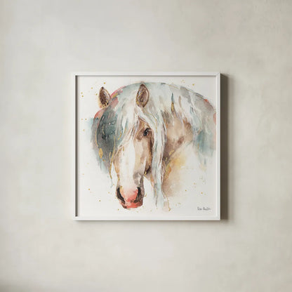 Farm Friends VI by Lisa Audit. Shown in a crisp white glass frame for a clean and minimalist style. Available as an archival giclee rolled canvas, fine art paper, or poster print. SKU 26537a.