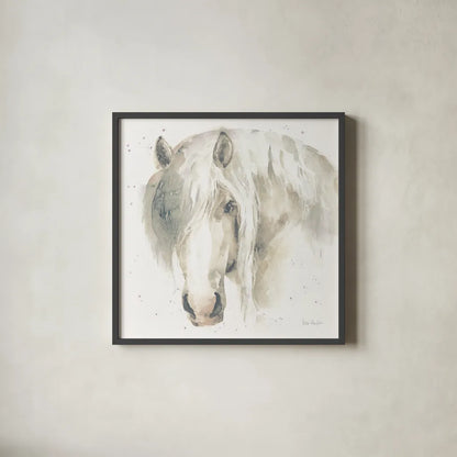 Farm Friends VI Neutral by Lisa Audit. Shown in a sleek black glass frame for a contemporary gallery look. Available as an archival giclee rolled canvas, fine art paper, or poster print. SKU 39930a.