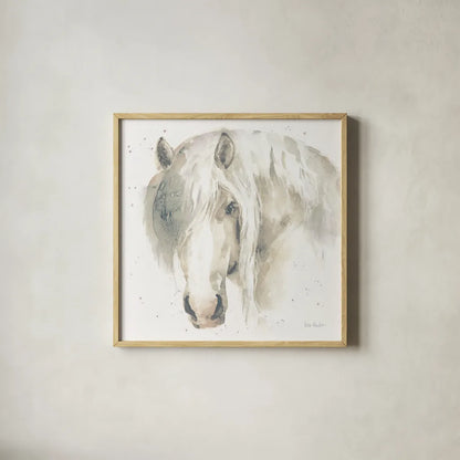 Farm Friends VI Neutral by Lisa Audit. Shown in a natural wood glass frame for a timeless modern aesthetic. Available as an archival giclee rolled canvas, fine art paper, or poster print. SKU 39930a.