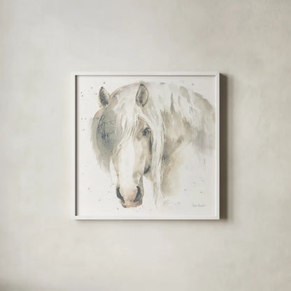 Farm Friends VI Neutral by Lisa Audit. Shown in a crisp white glass frame for a clean and minimalist style. Available as an archival giclee rolled canvas, fine art paper, or poster print. SKU 39930a.