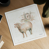 Farm Friends X by Lisa Audit. Shown as a detailed flat fine art print, highlighting archival giclee quality. Available as an archival giclee rolled canvas, fine art paper, or poster print. SKU 26541a.