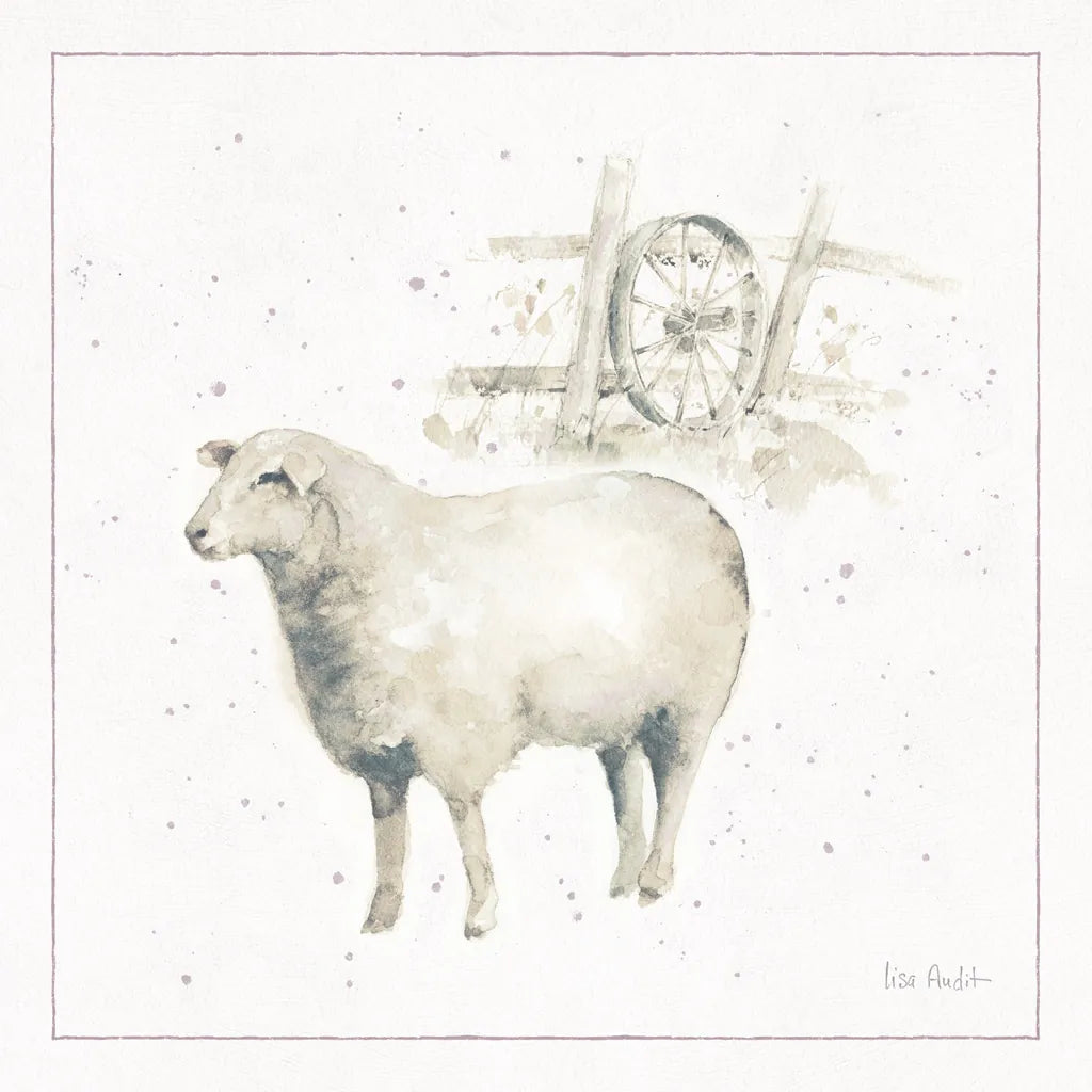 Farm Friends X Neutral by Lisa Audit. SKU 39933a. Archival Giclee Fine art print for wall decor.