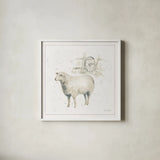 Farm Friends X Neutral by Lisa Audit. Shown in a crisp white glass frame for a clean and minimalist style. Available as an archival giclee rolled canvas, fine art paper, or poster print. SKU 39933a.