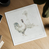 Farm Friends XI Neutral by Lisa Audit. Shown as a detailed flat fine art print, highlighting archival giclee quality. Available as an archival giclee rolled canvas, fine art paper, or poster print. SKU 39934a.