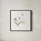 Farm Friends XI Neutral by Lisa Audit. Shown in a sleek black glass frame for a contemporary gallery look. Available as an archival giclee rolled canvas, fine art paper, or poster print. SKU 39934a.