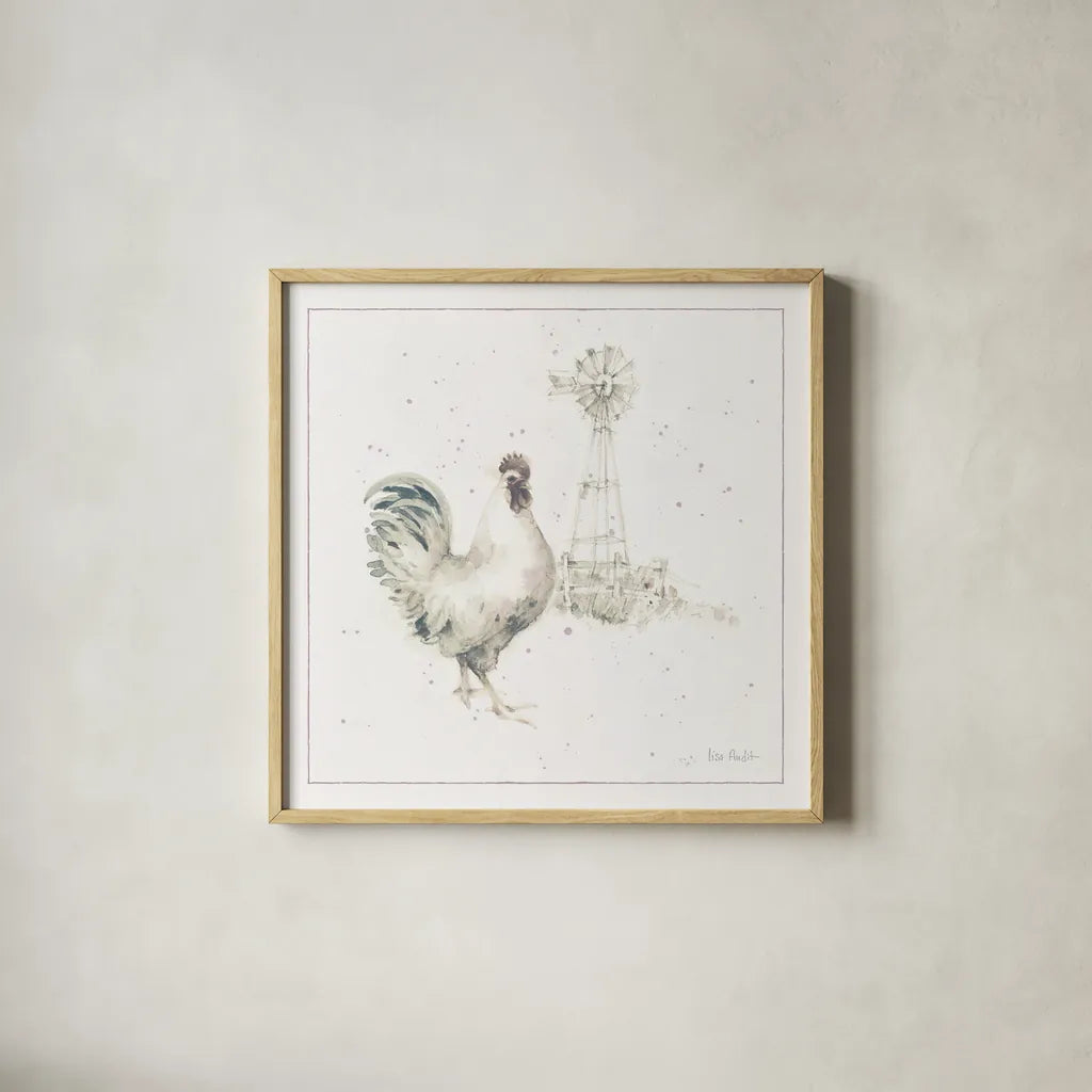 Farm Friends XI Neutral by Lisa Audit. Shown in a natural wood glass frame for a timeless modern aesthetic. Available as an archival giclee rolled canvas, fine art paper, or poster print. SKU 39934a.