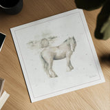 Farm Friends XII Neutral by Lisa Audit. Shown as a detailed flat fine art print, highlighting archival giclee quality. Available as an archival giclee rolled canvas, fine art paper, or poster print. SKU 39935a.