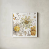 Fields of Gold III by Lisa Audit. Shown in a crisp white glass frame for a clean and minimalist style. Available as an archival giclee rolled canvas, fine art paper, or poster print. SKU 39288a.
