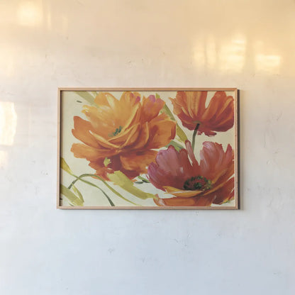 Flamboyant III by Lisa Audit. shown as a paper print in a natural frame. Available as a archival giclee rolled canvas, fine art paper, or poster print. SKU 2203i.