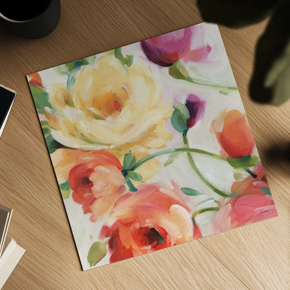 Florabundance III by Lisa Audit. Shown as a detailed flat fine art print, highlighting archival giclee quality. Available as an archival giclee rolled canvas, fine art paper, or poster print. SKU 33490a.