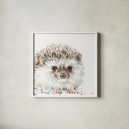 Forest Friends I by Lisa Audit. Shown in a crisp white glass frame for a clean and minimalist style. Available as an archival giclee rolled canvas, fine art paper, or poster print. SKU 42018a.