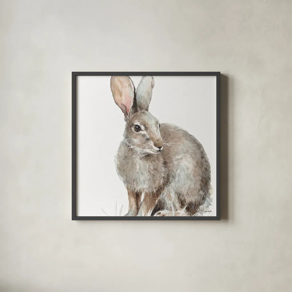 Forest Friends II by Lisa Audit. Shown in a sleek black glass frame for a contemporary gallery look. Available as an archival giclee rolled canvas, fine art paper, or poster print. SKU 42019a.