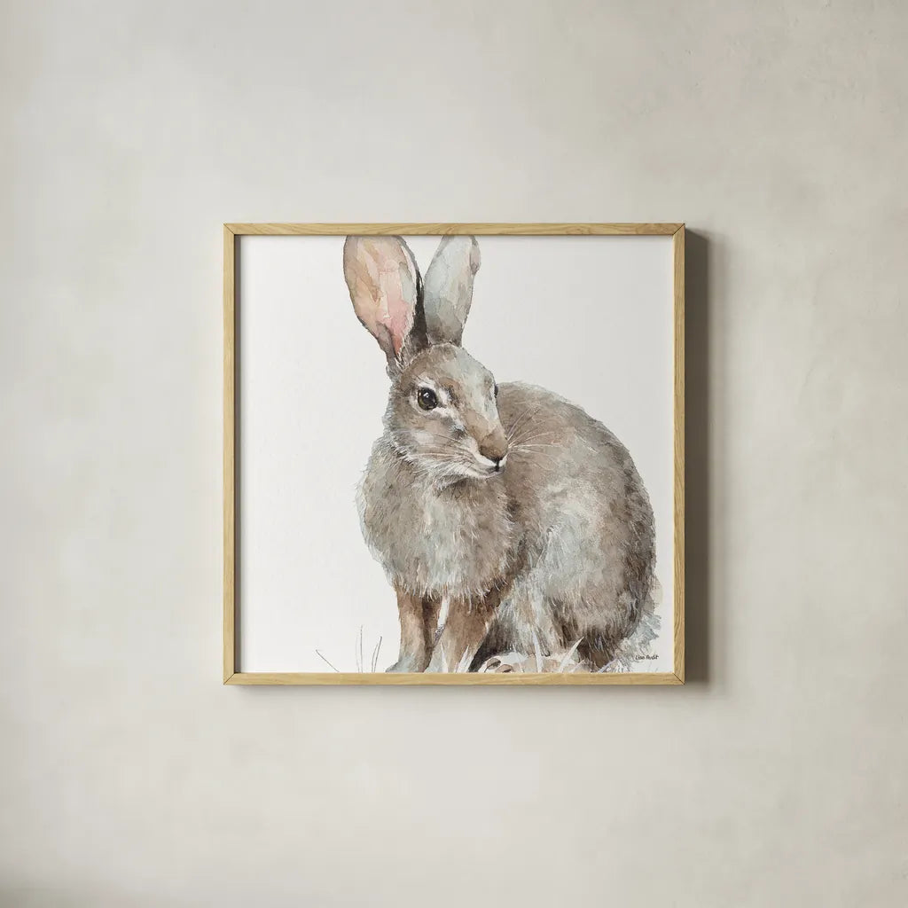 Forest Friends II by Lisa Audit. Shown in a natural wood glass frame for a timeless modern aesthetic. Available as an archival giclee rolled canvas, fine art paper, or poster print. SKU 42019a.