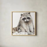 Forest Friends IV by Lisa Audit. Shown in a natural wood glass frame for a timeless modern aesthetic. Available as an archival giclee rolled canvas, fine art paper, or poster print. SKU 42021a.