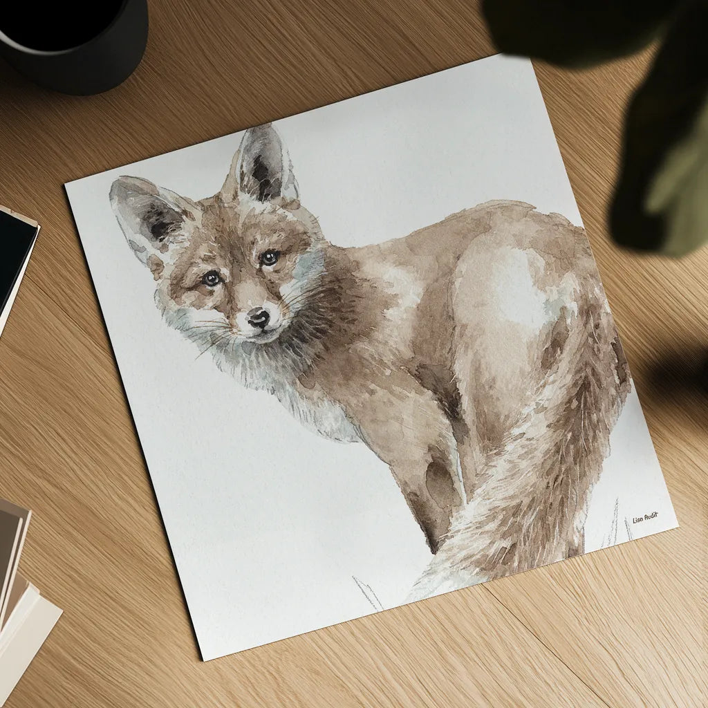 Forest Friends V by Lisa Audit. Shown as a detailed flat fine art print, highlighting archival giclee quality. Available as an archival giclee rolled canvas, fine art paper, or poster print. SKU 42022a.